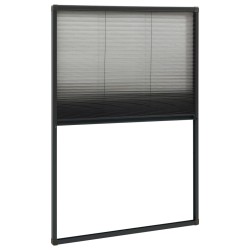 Moustiquaire plissée pour fenêtre Aluminium Anthracite 80x160cm 552945552945