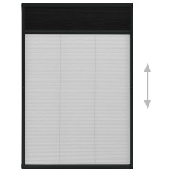Moustiquaire plissée pour fenêtre Aluminium Anthracite 80x160cm 552945552945