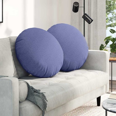 Coussins de siège 2 pcs Bleu denim Ø80 x 29 cm tissu 552947552947