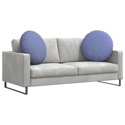 Coussins de siège 2 pcs Bleu denim Ø80 x 29 cm tissu 552947552947