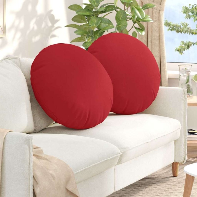 Coussins de siège 2 pcs Rouge Ø80 x 29 cm tissu 552949552949