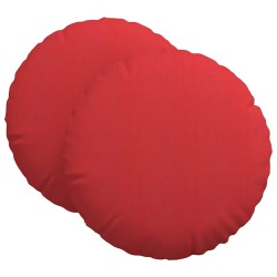 Coussins de siège 2 pcs Rouge Ø80 x 29 cm tissu 552949552949