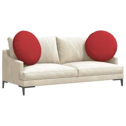 Coussins de siège 2 pcs Rouge Ø80 x 29 cm tissu 552949552949