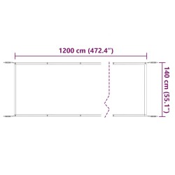 Auvent vertical Bleu 140x1200 cm Tissu oxford 552964552964
