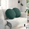 Coussins de siège 2 pcs Vert foncé Ø50 x 19 cm Velours 552974552974