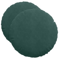 Coussins de siège 2 pcs Vert foncé Ø50 x 19 cm Velours 552974552974