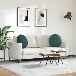 Coussins de siège 2 pcs Vert foncé Ø50 x 19 cm Velours 552974552974