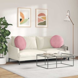 Coussins de siège 2 pcs Rose Ø50 x 19 cm Velours 552976552976