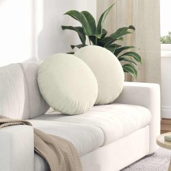 Coussins de siège 2 pcs Crème Ø50 x 19 cm Velours 552977552977