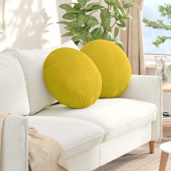 Coussins de siège 2 pcs Jaune Ø50 x 19 cm Velours 552979552979