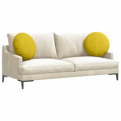 Coussins de siège 2 pcs Jaune Ø50 x 19 cm Velours 552979552979