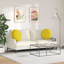 Coussins de siège 2 pcs Jaune Ø50 x 19 cm Velours 552979552979