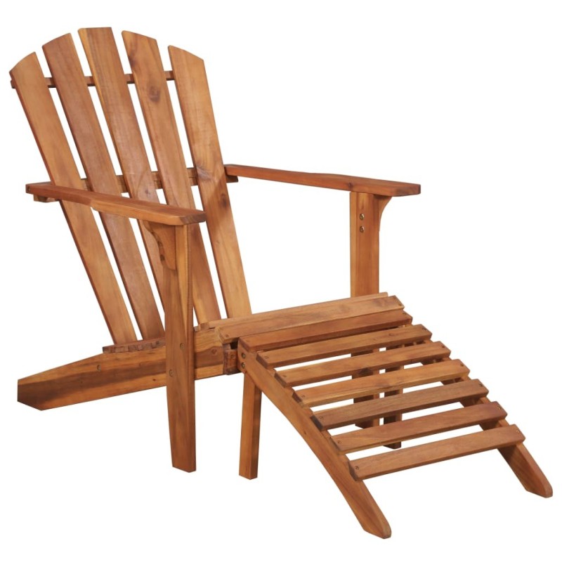 Chaise de jardin Adirondack et repose-pied Bois d'acacia massif 552985552985