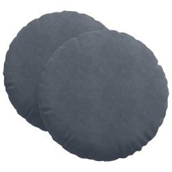 Coussins de siège 2 pcs Gris foncé Ø 40 x 13 cm Velours 552989552989