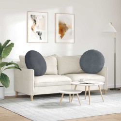 Coussins de siège 2 pcs Gris foncé Ø 40 x 13 cm Velours 552989552989