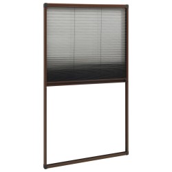 Moustiquaire plissée pour fenêtre Aluminium Marron 80x160 cm 552990552990