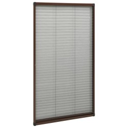 Moustiquaire plissée pour fenêtre Aluminium Marron 80x160 cm 552990552990