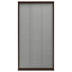 Moustiquaire plissée pour fenêtre Aluminium Marron 80x160 cm 552990552990