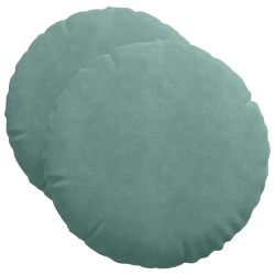 Coussins de siège 2 pcs Vert Mer Ø50 x 19 cm Velours 552997552997