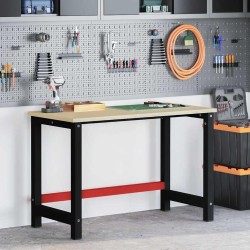 Cadre de banc de travail Métal 120x57x79 cm Noir et rouge 553000553000
