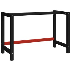 Cadre de banc de travail Métal 120x57x79 cm Noir et rouge 553000553000