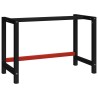Cadre de banc de travail Métal 120x57x79 cm Noir et rouge 553000553000