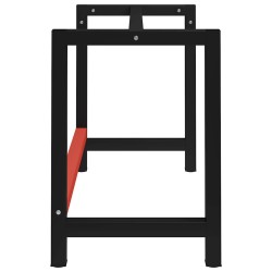 Cadre de banc de travail Métal 120x57x79 cm Noir et rouge 553000553000