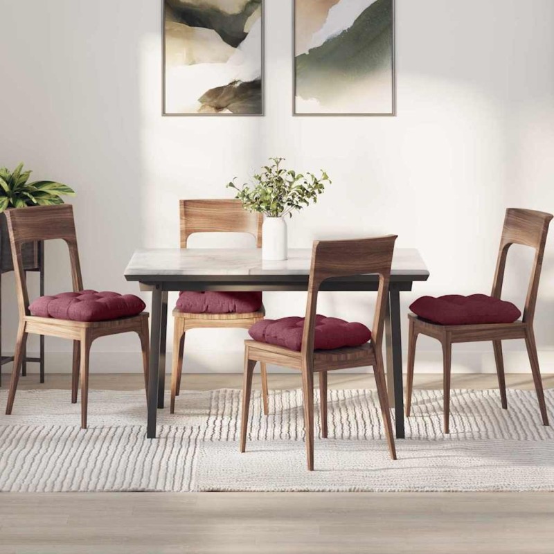 Coussins de siège 4 pcs Bordeaux 40 x 40 x 12 cm tissu 553005553005