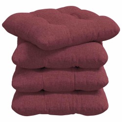 Coussins de siège 4 pcs Bordeaux 40 x 40 x 12 cm tissu 553005553005