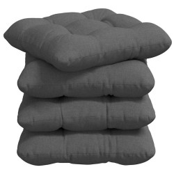 Coussins de siège 4 pcs Gris foncé 40 x 40 x 12 cm tissu 553007553007