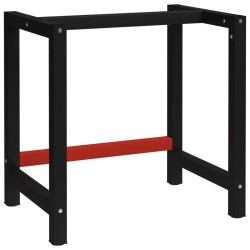 Cadre de banc de travail Métal 80x57x79 cm Noir et rouge 553009553009