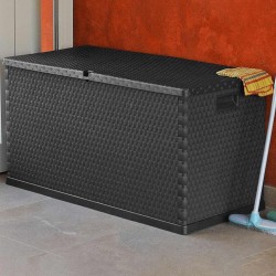 Boîte de stockage de jardin Anthracite 120x56x63 cm PP Rotin 553013553013