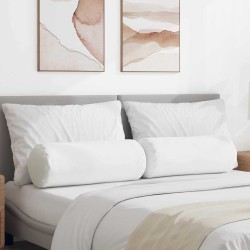 Coussins d'accent 2 pcs Blanc Ø 25 x 70 cm tissu 553016553016