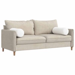 Coussins d'accent 2 pcs Blanc Ø 25 x 70 cm tissu 553016553016