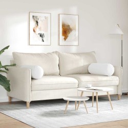 Coussins d'accent 2 pcs Blanc Ø 25 x 70 cm tissu 553016553016