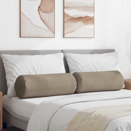 Coussins d'accent 2 pcs Taupe Ø 25 x 70 cm Tissu en microfibre 553017553017