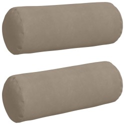 Coussins d'accent 2 pcs Taupe Ø 25 x 70 cm Tissu en microfibre 553017553017