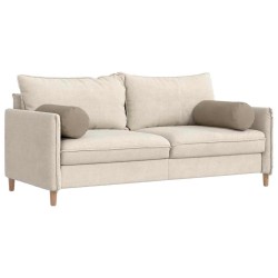 Coussins d'accent 2 pcs Taupe Ø 25 x 70 cm Tissu en microfibre 553017553017