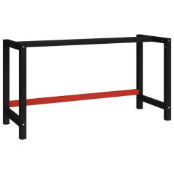 Cadre de banc de travail Métal 150x57x79 cm Noir et rouge 553023553023