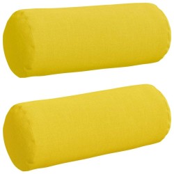 Coussins d'accent 2 pcs Jaune clair Ø 15 x 40 cm tissu 553037553037