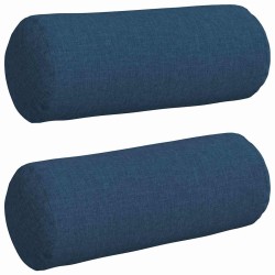 Coussins d'accent 2 pcs Bleu Ø 15 x 40 cm tissu 553038553038