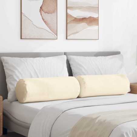 Coussins d'accent 2 pcs Crème Ø 25 x 70 cm 553039553039