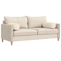 Coussins d'accent 2 pcs Beige Ø 25 x 70 cm Tissu en microfibre 553044553044