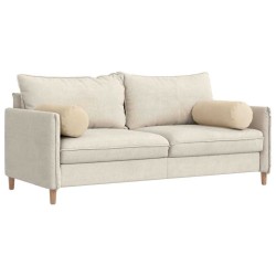 Coussins d'accent 2 pcs Crème Ø 25 x 70 cm Tissu en microfibre 553045553045