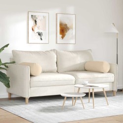 Coussins d'accent 2 pcs Crème Ø 25 x 70 cm Tissu en microfibre 553045553045