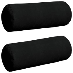 Coussins d'accent 2 pcs Noir Ø 25 x 70 cm Tissu en microfibre 553046553046
