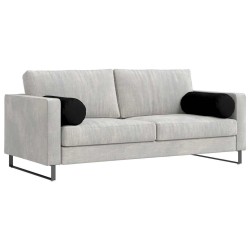 Coussins d'accent 2 pcs Noir Ø 25 x 70 cm Tissu en microfibre 553046553046