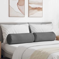 Coussins d'accent 2 pcs Gris foncé Ø 25 x 70 cm 553047553047