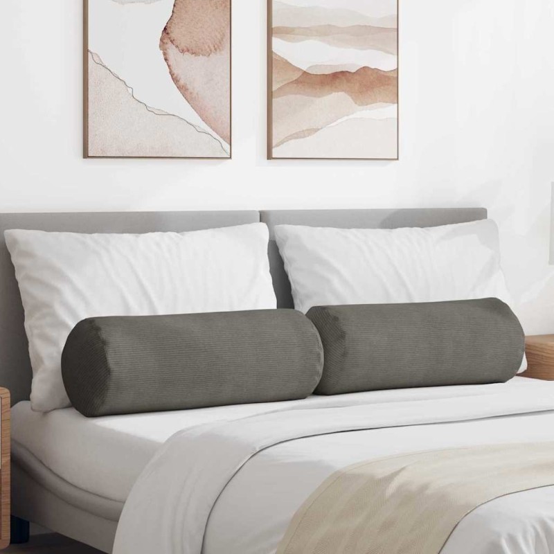 Coussins d'accent 2 pcs Gris clair Ø 25 x 70 cm 553050553050
