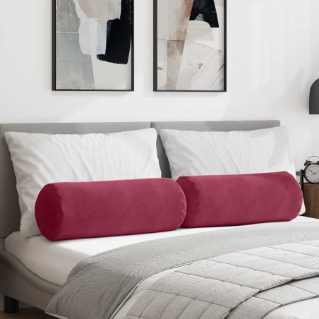 Coussins d'accent 2 pcs Bordeaux Ø 25 x 70 cm 553065553065